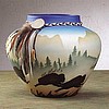 Southwestern Vase with Buffalo